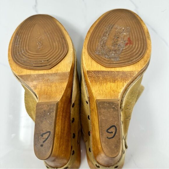 Michael Kors Nubuck Wedge Mules- Size 8 - Picture 13 of 14